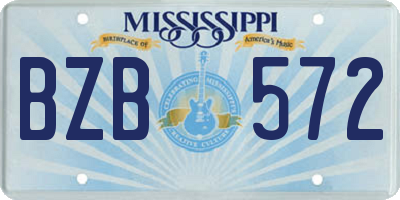 MS license plate BZB572