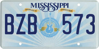 MS license plate BZB573