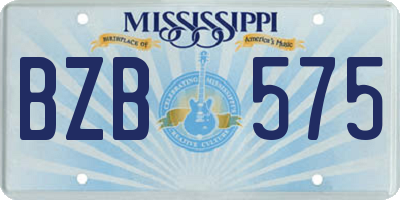 MS license plate BZB575