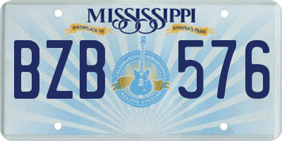 MS license plate BZB576