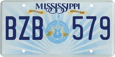 MS license plate BZB579