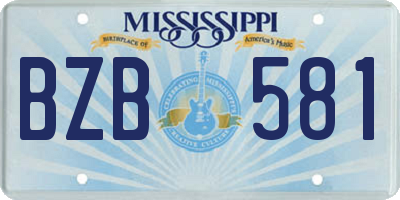 MS license plate BZB581