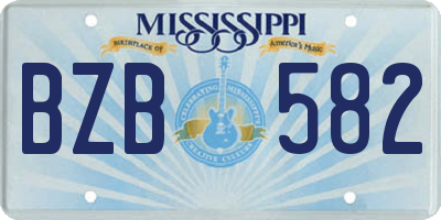 MS license plate BZB582