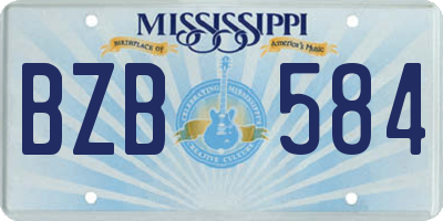 MS license plate BZB584