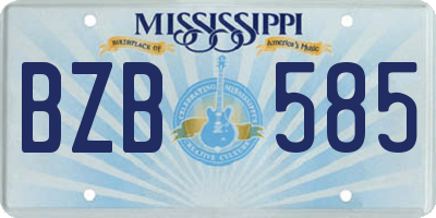 MS license plate BZB585