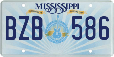 MS license plate BZB586