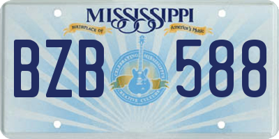 MS license plate BZB588