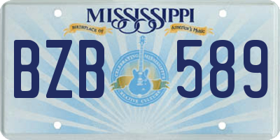 MS license plate BZB589