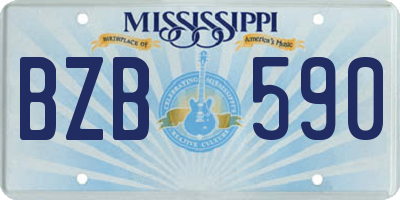 MS license plate BZB590