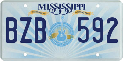 MS license plate BZB592