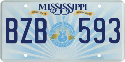 MS license plate BZB593