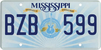 MS license plate BZB599