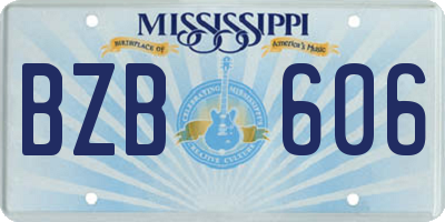 MS license plate BZB606