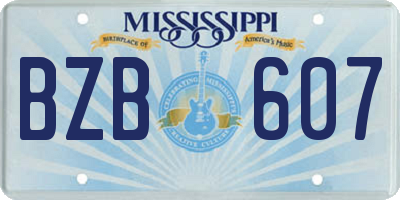 MS license plate BZB607
