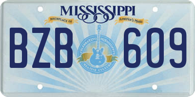 MS license plate BZB609