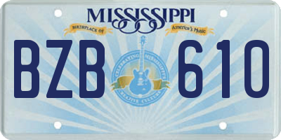 MS license plate BZB610
