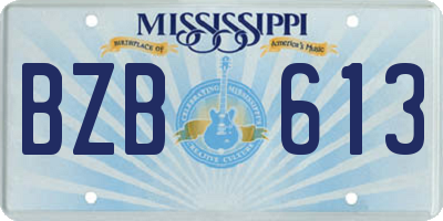 MS license plate BZB613