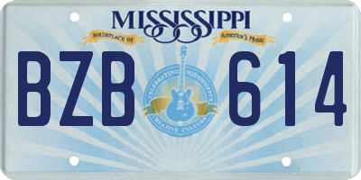 MS license plate BZB614