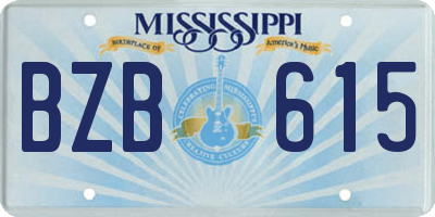 MS license plate BZB615