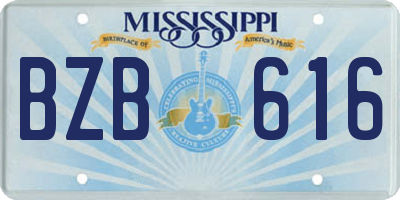 MS license plate BZB616