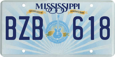 MS license plate BZB618