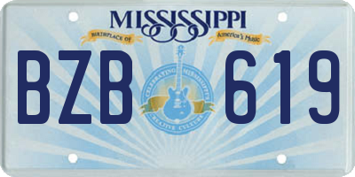MS license plate BZB619