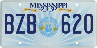 MS license plate BZB620