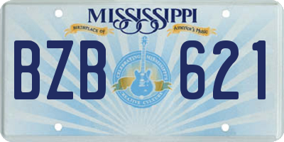 MS license plate BZB621