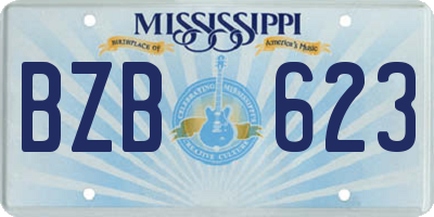 MS license plate BZB623