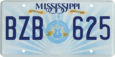 MS license plate BZB625