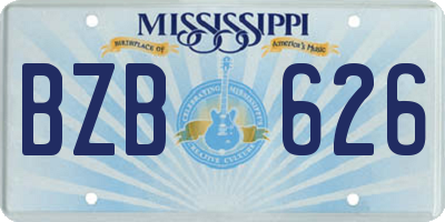 MS license plate BZB626