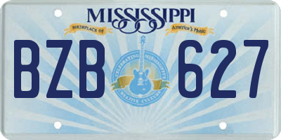 MS license plate BZB627