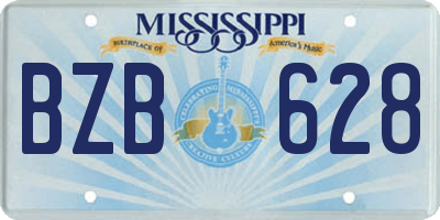 MS license plate BZB628