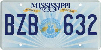 MS license plate BZB632