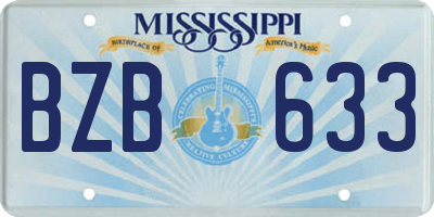 MS license plate BZB633