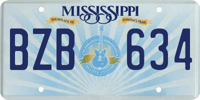 MS license plate BZB634