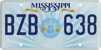 MS license plate BZB638