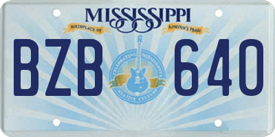 MS license plate BZB640