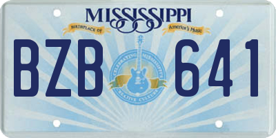 MS license plate BZB641