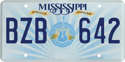 MS license plate BZB642