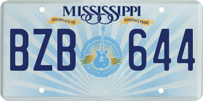 MS license plate BZB644