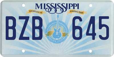 MS license plate BZB645