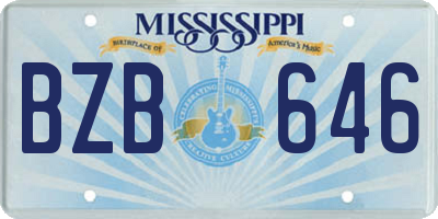 MS license plate BZB646