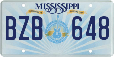 MS license plate BZB648
