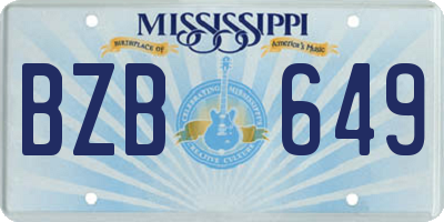 MS license plate BZB649