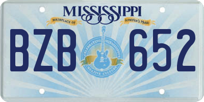 MS license plate BZB652