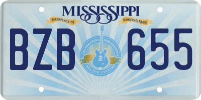 MS license plate BZB655