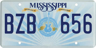 MS license plate BZB656