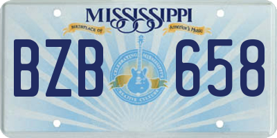 MS license plate BZB658