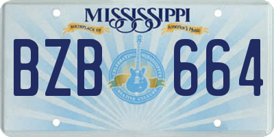 MS license plate BZB664